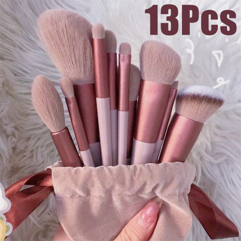 GlamEssentials: 13-Piece Makeup Brush Set for Flawless Beauty Application