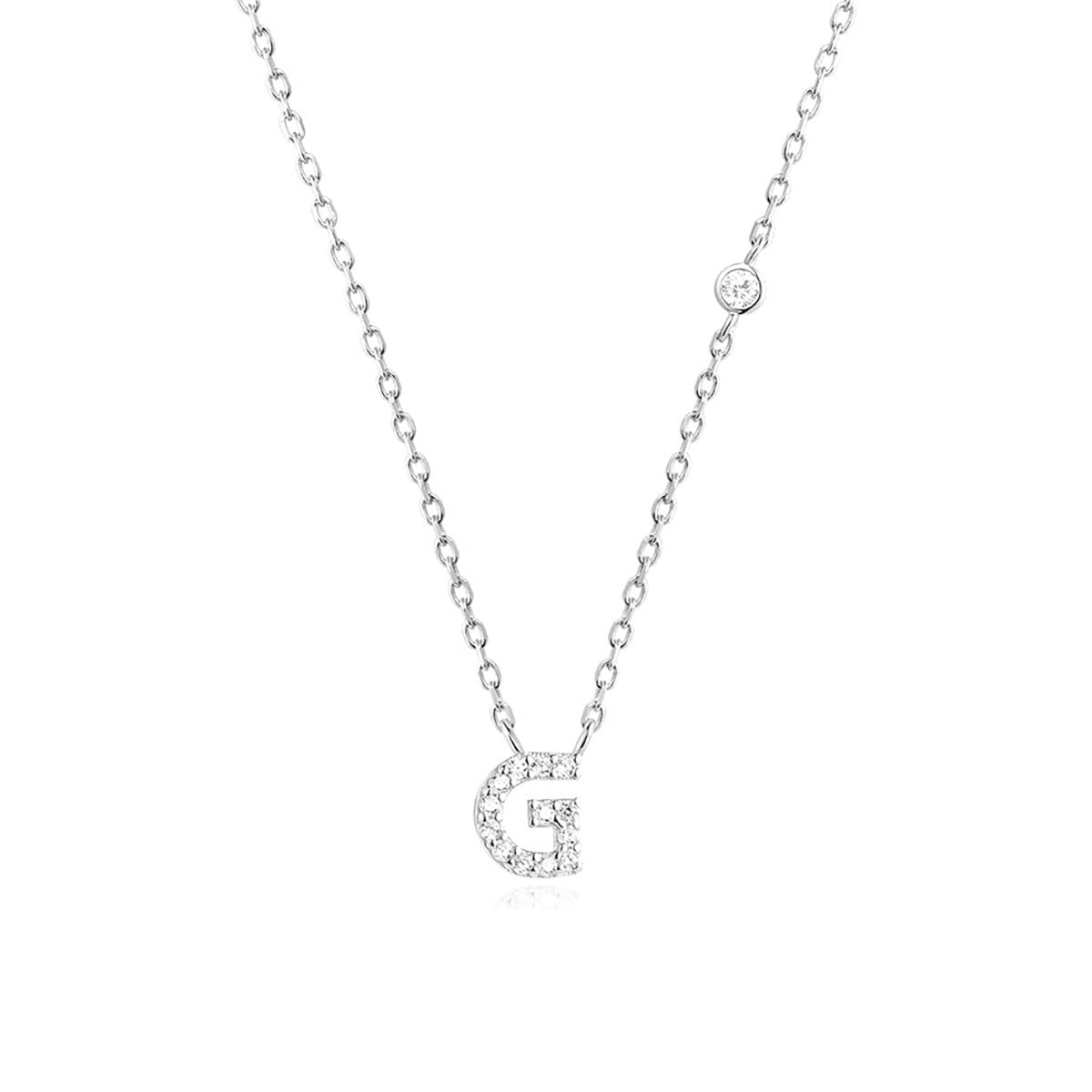 A-Z 26 Letters Luxury Gold/Silver Color Necklace CZ Pendant