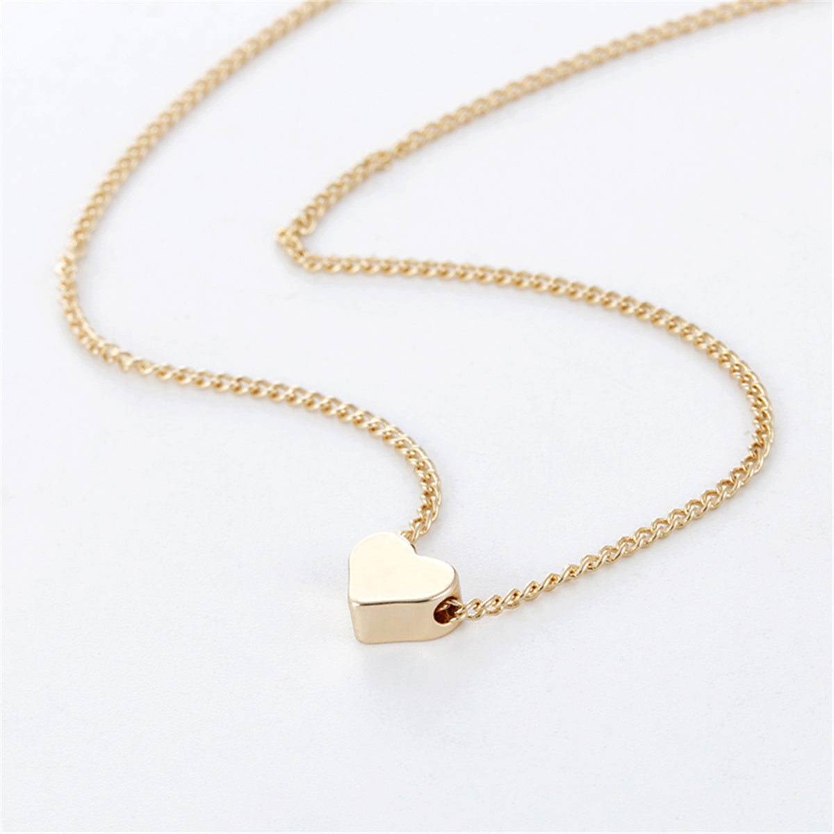 Golden Love: Double-sided Pendant Clavicle Chain Necklace