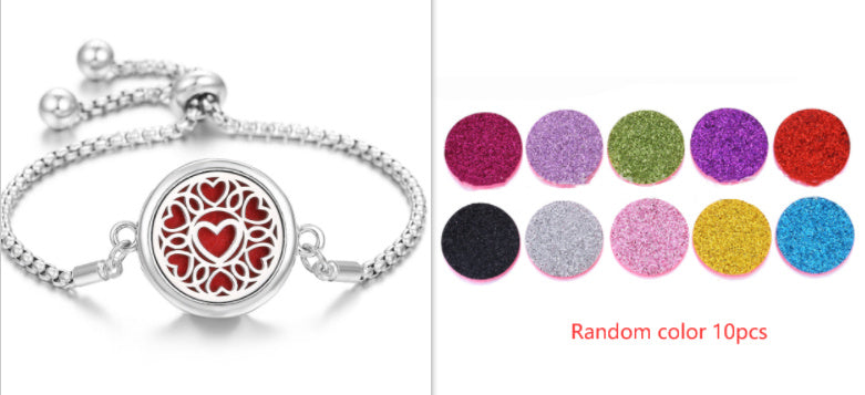 Aura Craft: Hollow Stainless Steel Adjustable Aromatherapy Bracelet