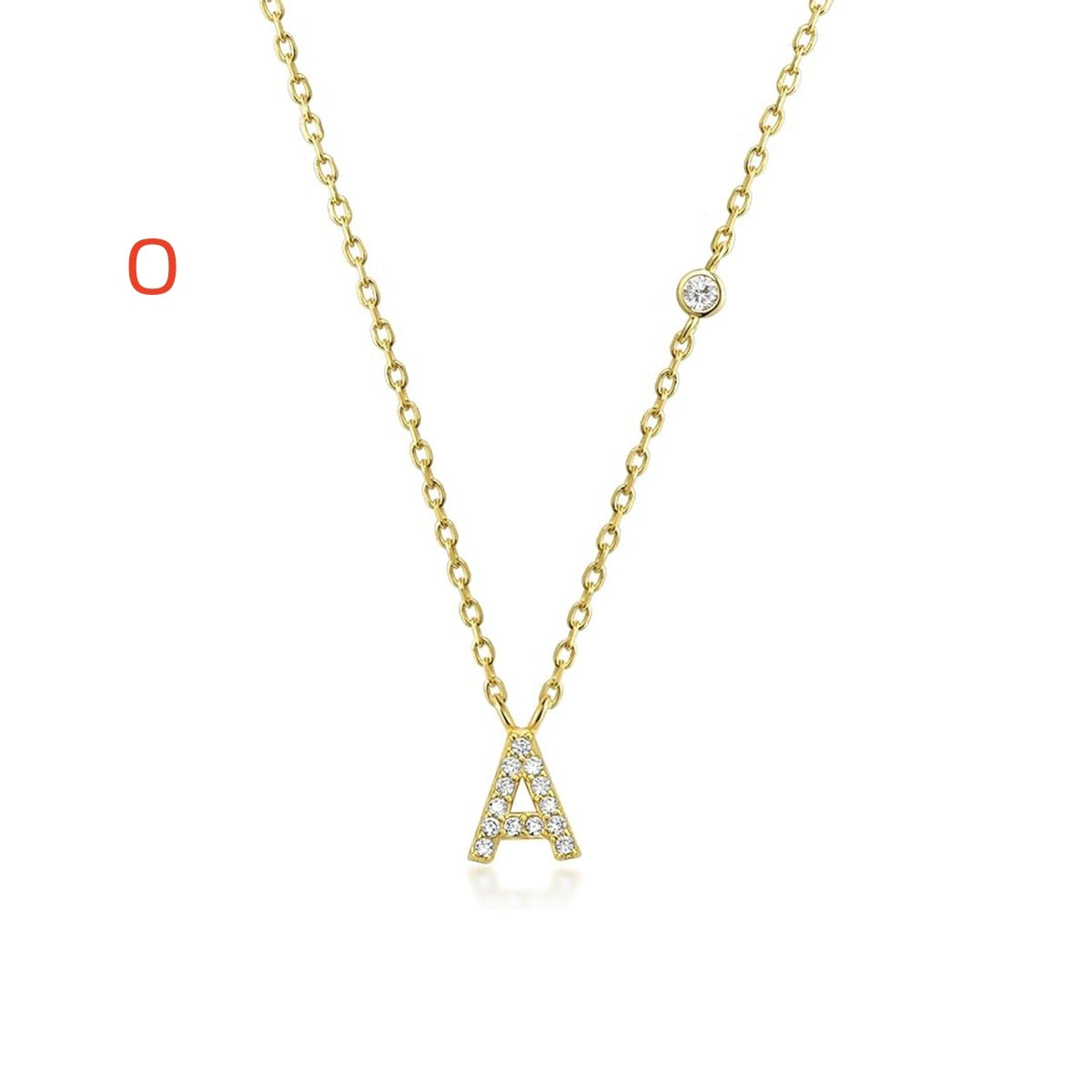 A-Z 26 Letters Luxury Gold/Silver Color Necklace CZ Pendant