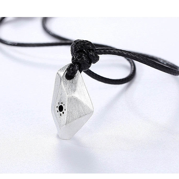 Sun & Moon Embrace: Wishing Stone Couple Necklace - Hipster Brushed Magnet Pendant