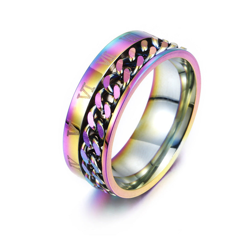Roman Numeral Rings: Titanium Steel Rings for Men