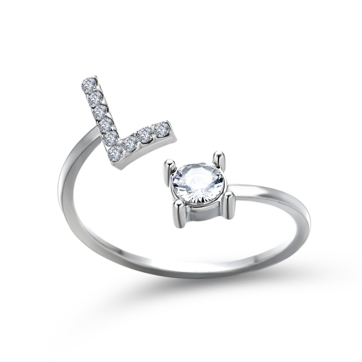 26 Initial Letter Ring: Adjustable New Design for Women's Simple and Elegant Fashion Jewelry