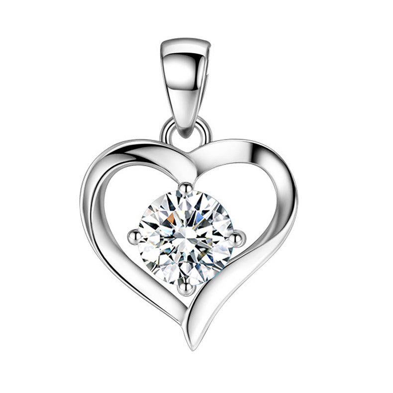 Endless Affection: S999 Sterling Silver Heart-Shaped Pendant Necklace