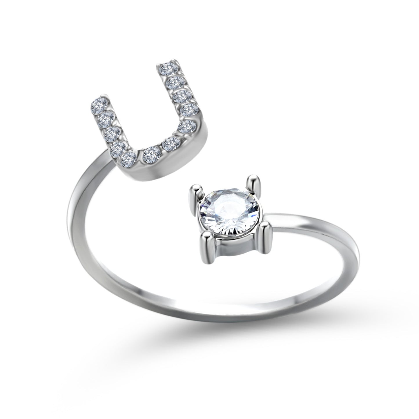 26 Initial Letter Ring: Adjustable New Design for Women's Simple and Elegant Fashion Jewelry