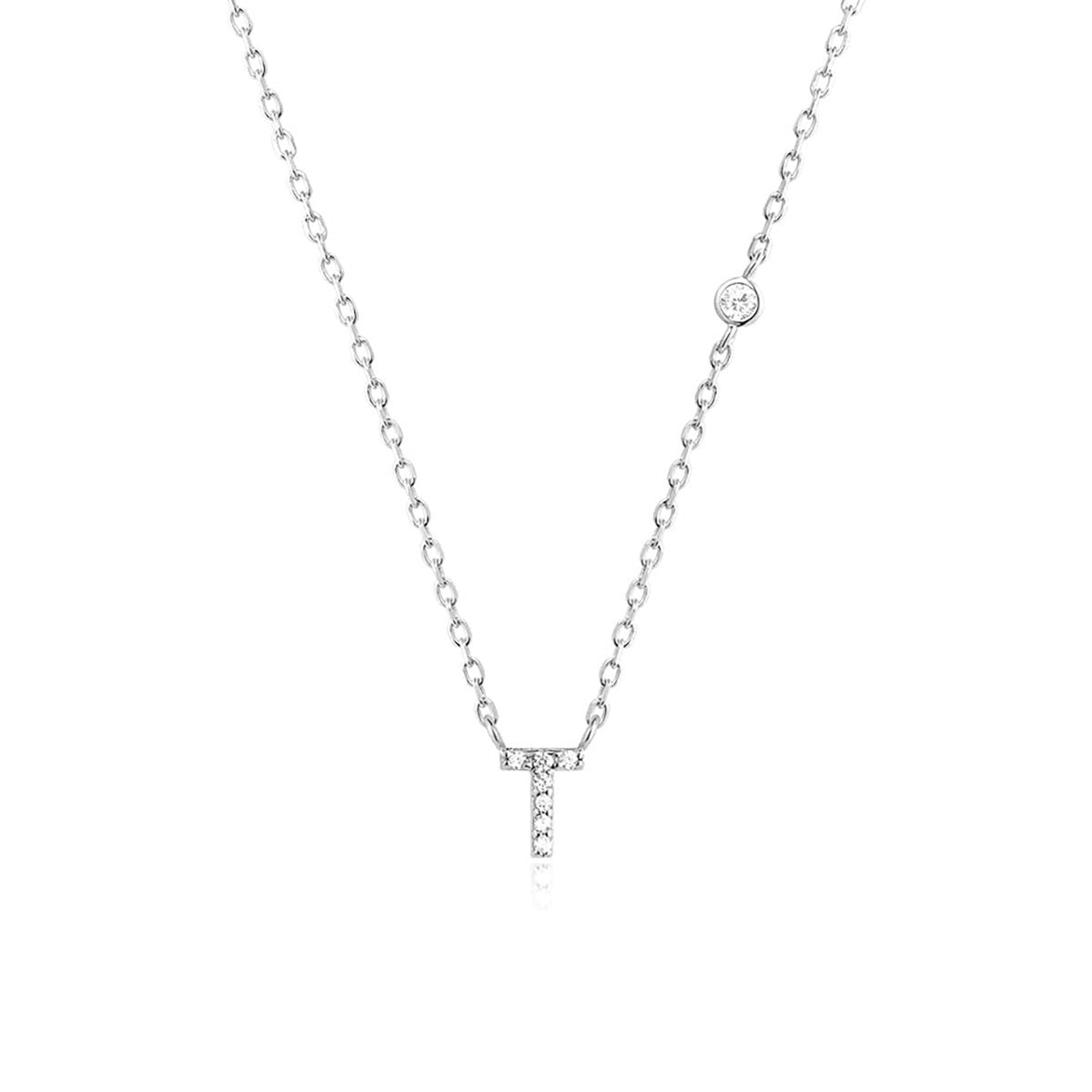 A-Z 26 Letters Luxury Gold/Silver Color Necklace CZ Pendant