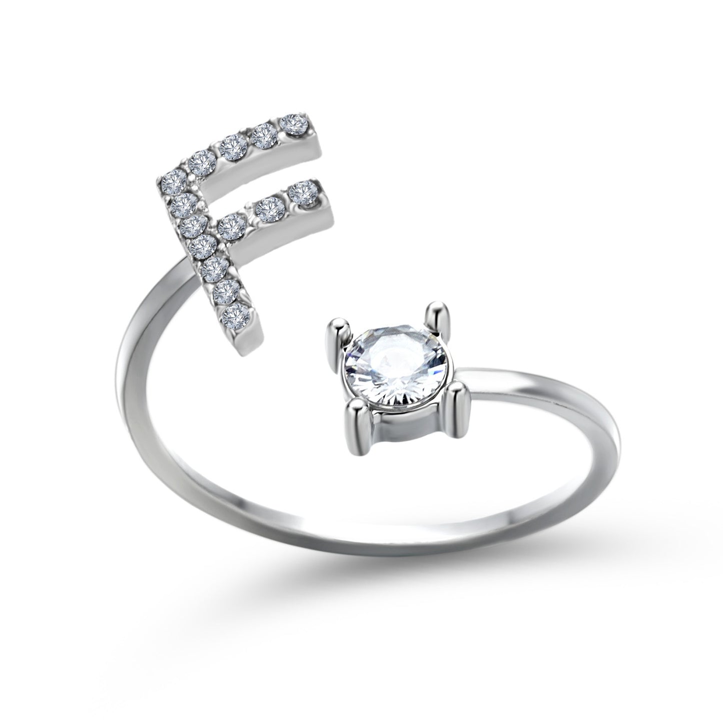 26 Initial Letter Ring: Adjustable New Design for Women's Simple and Elegant Fashion Jewelry