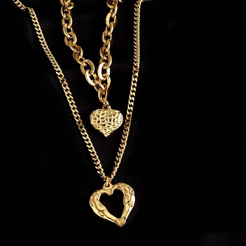 Angelic Affection: Women's Titanium Steel Angel Wings Love Necklace