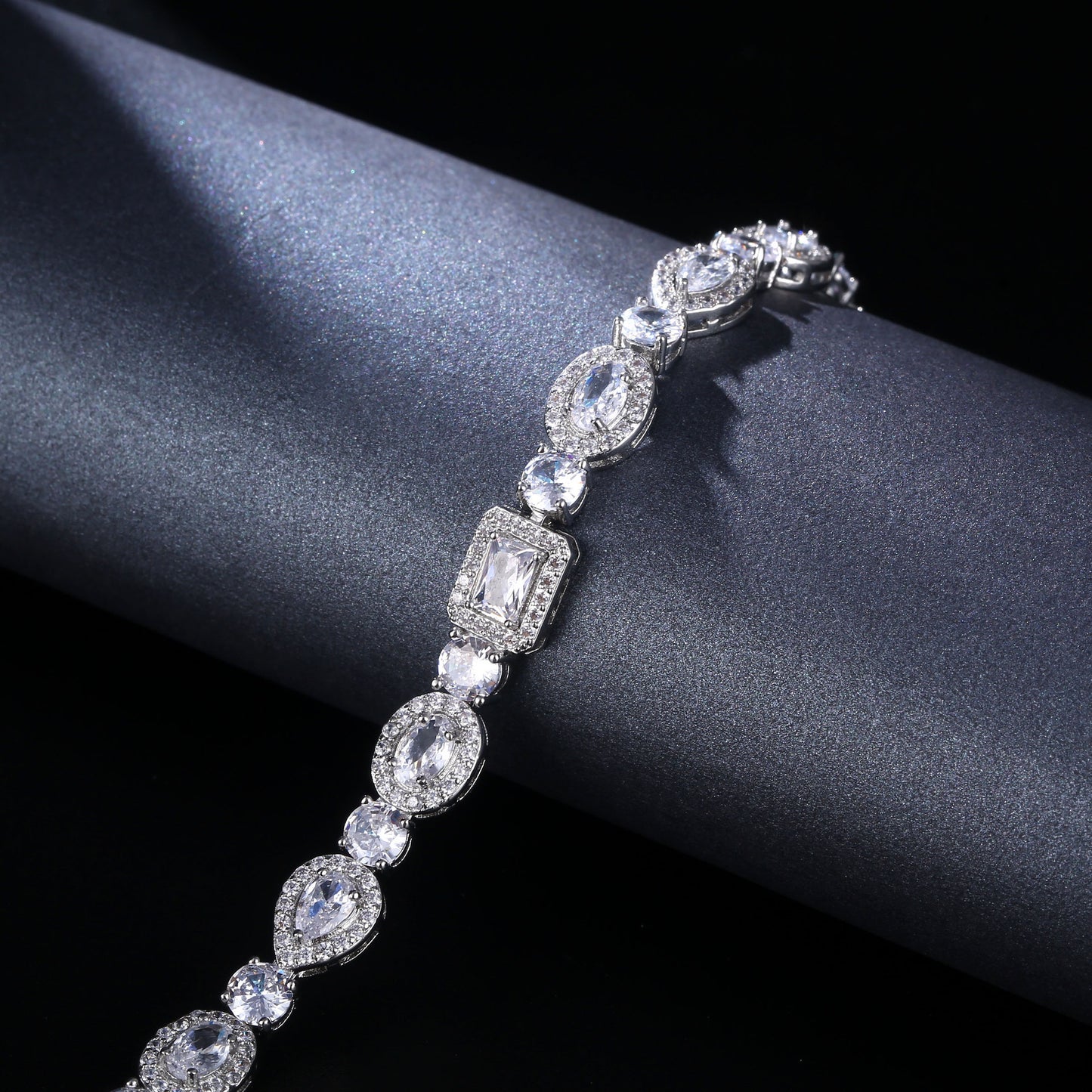 Radiant Elegance: Water Drop Multi-shape Horse Eye Zircon Bracelet