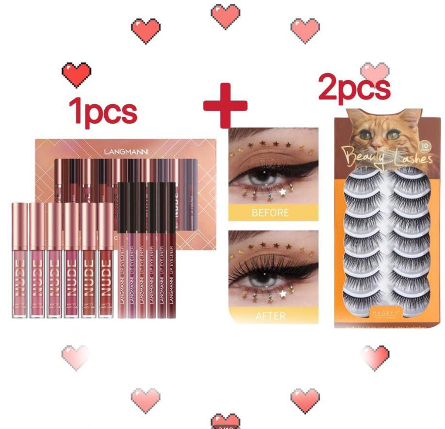 Matte Magic: 12-Piece Lip Liner and Lipstick Makeup Set for Lasting Beauty