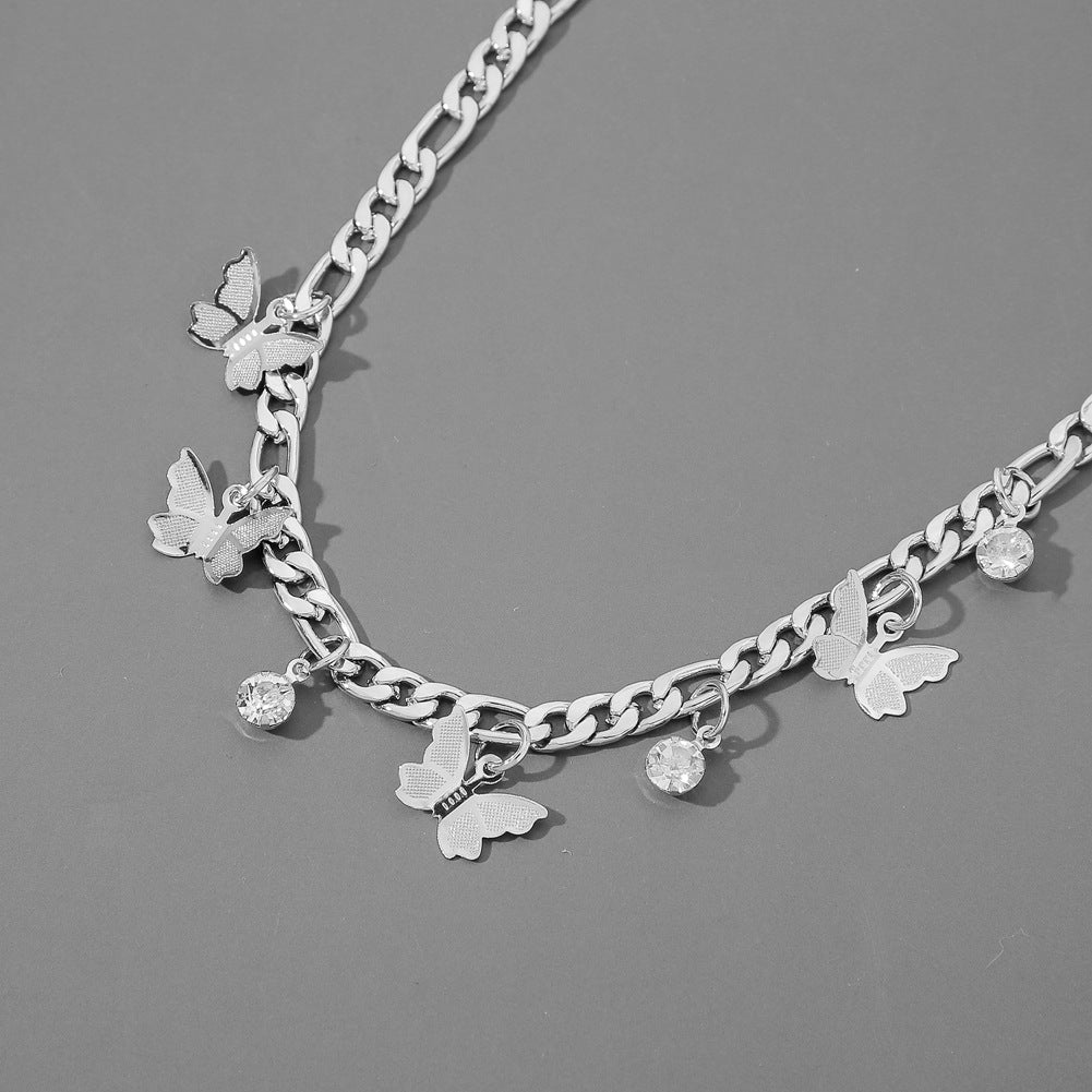 Fluttering Beauty: Metal Butterfly Clavicle Necklace