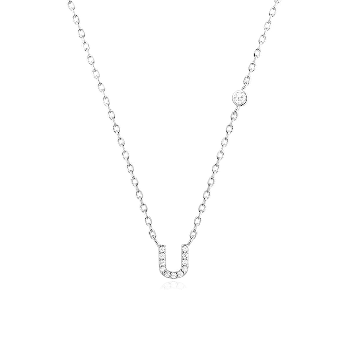 A-Z 26 Letters Luxury Gold/Silver Color Necklace CZ Pendant