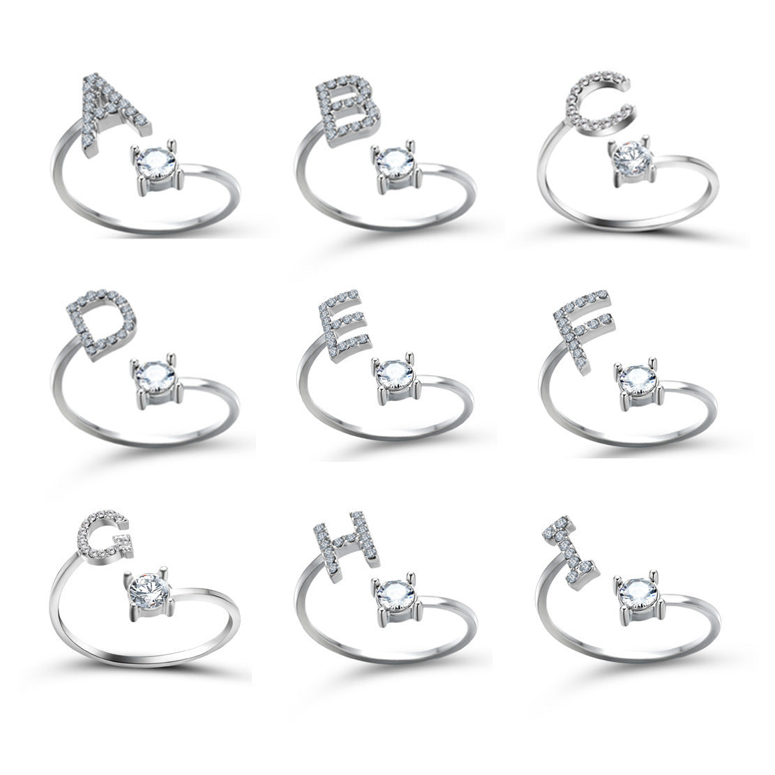 26 Initial Letter Ring: Adjustable New Design for Women's Simple and Elegant Fashion Jewelry