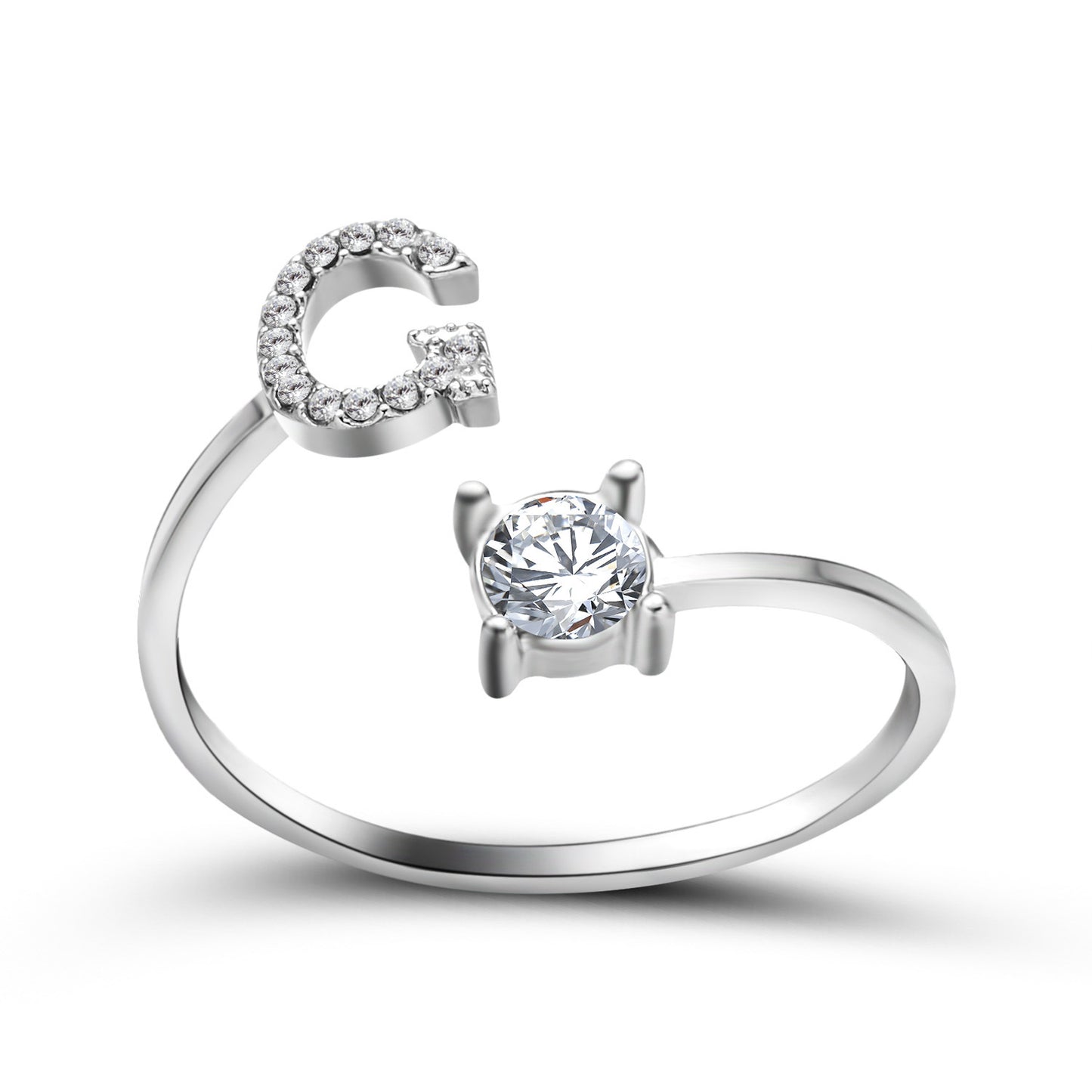 26 Initial Letter Ring: Adjustable New Design for Women's Simple and Elegant Fashion Jewelry