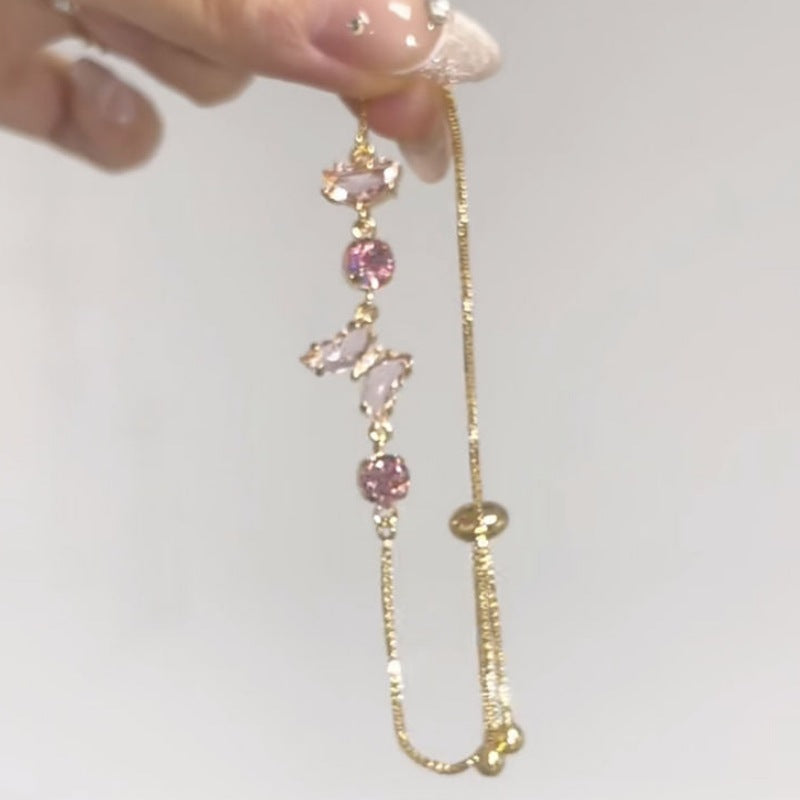 Fluttering Elegance: Exquisite Butterfly Zircon Bracelet