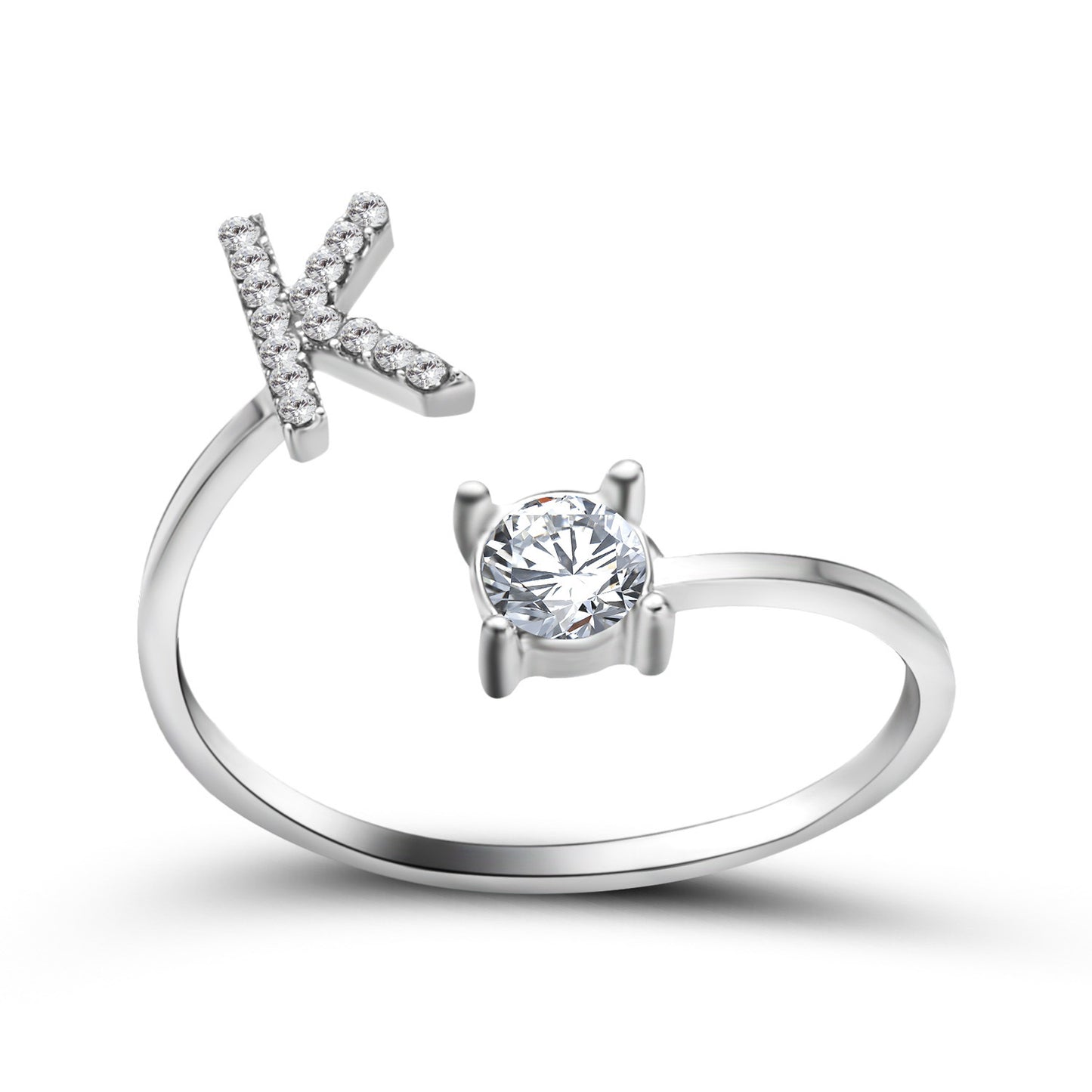 26 Initial Letter Ring: Adjustable New Design for Women's Simple and Elegant Fashion Jewelry