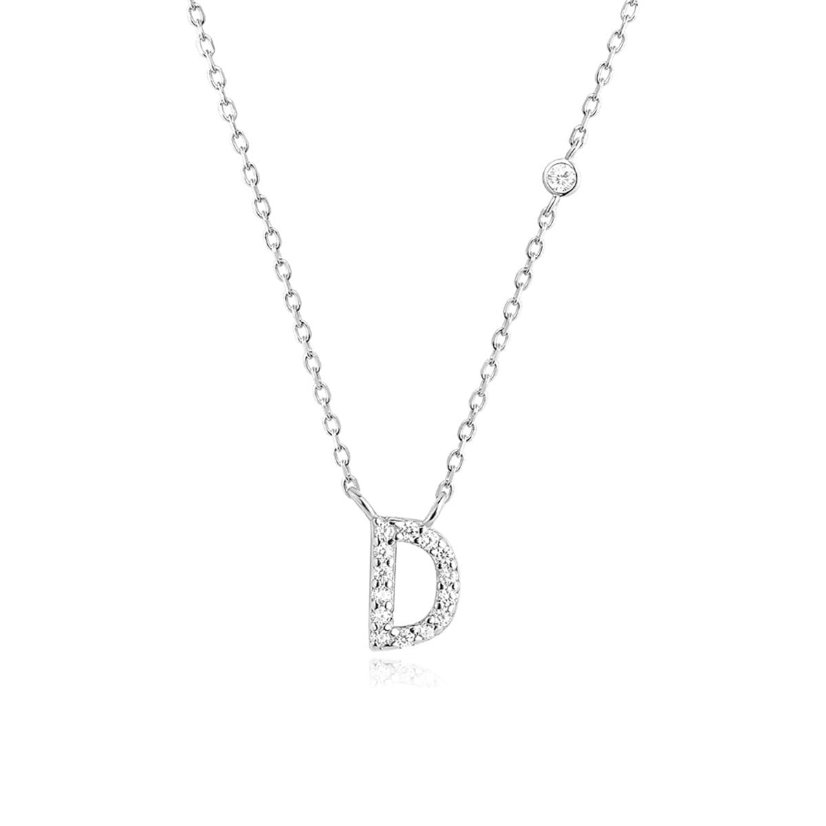 A-Z 26 Letters Luxury Gold/Silver Color Necklace CZ Pendant