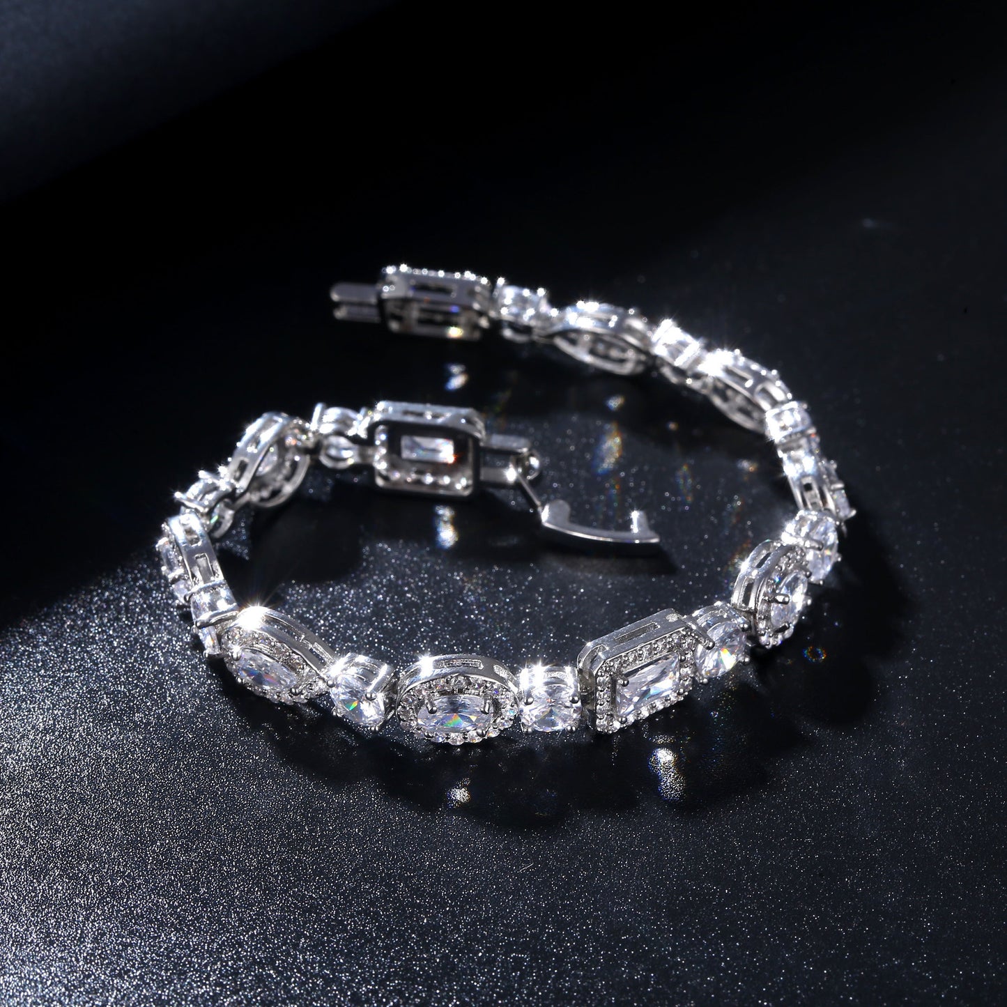 Radiant Elegance: Water Drop Multi-shape Horse Eye Zircon Bracelet