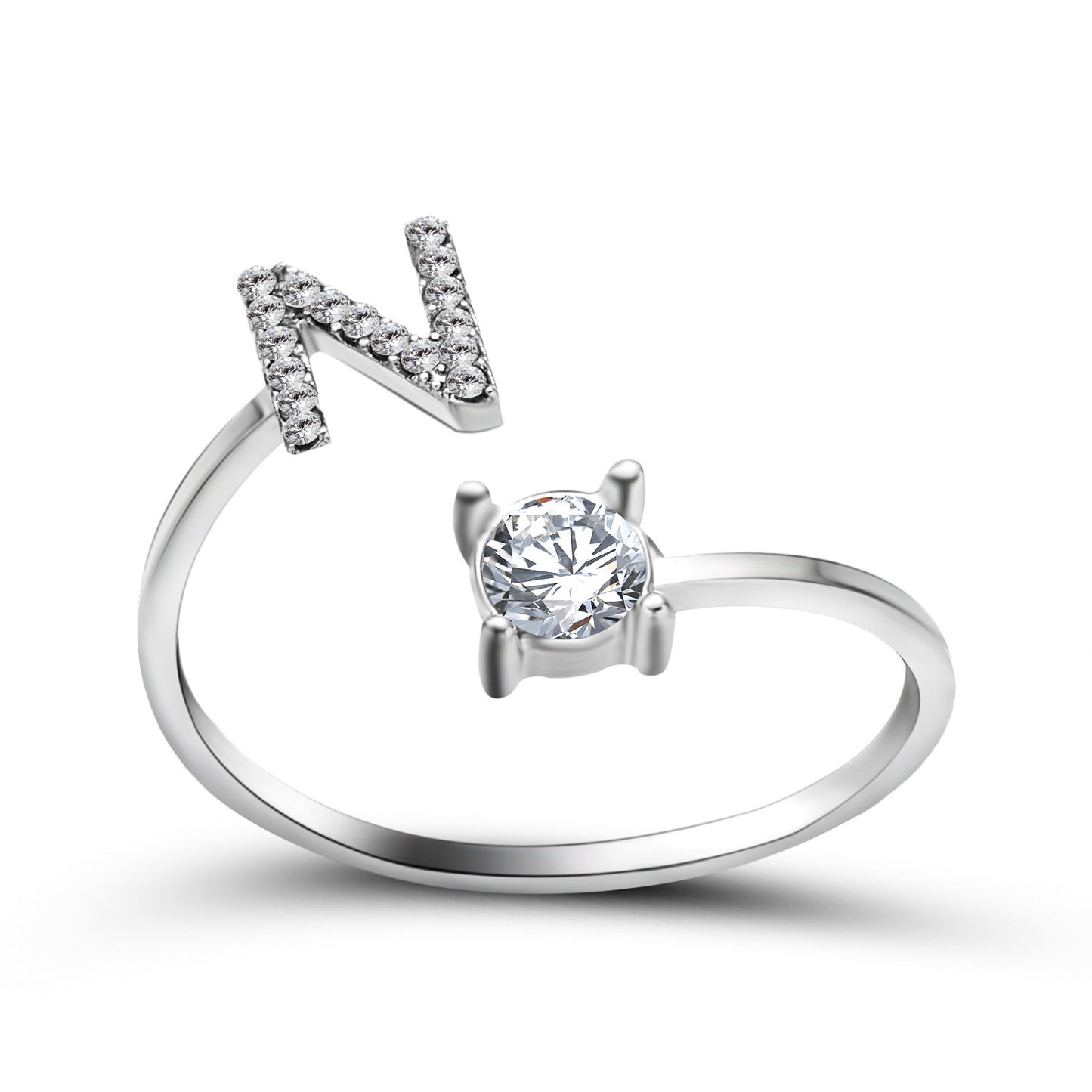 26 Initial Letter Ring: Adjustable New Design for Women's Simple and Elegant Fashion Jewelry