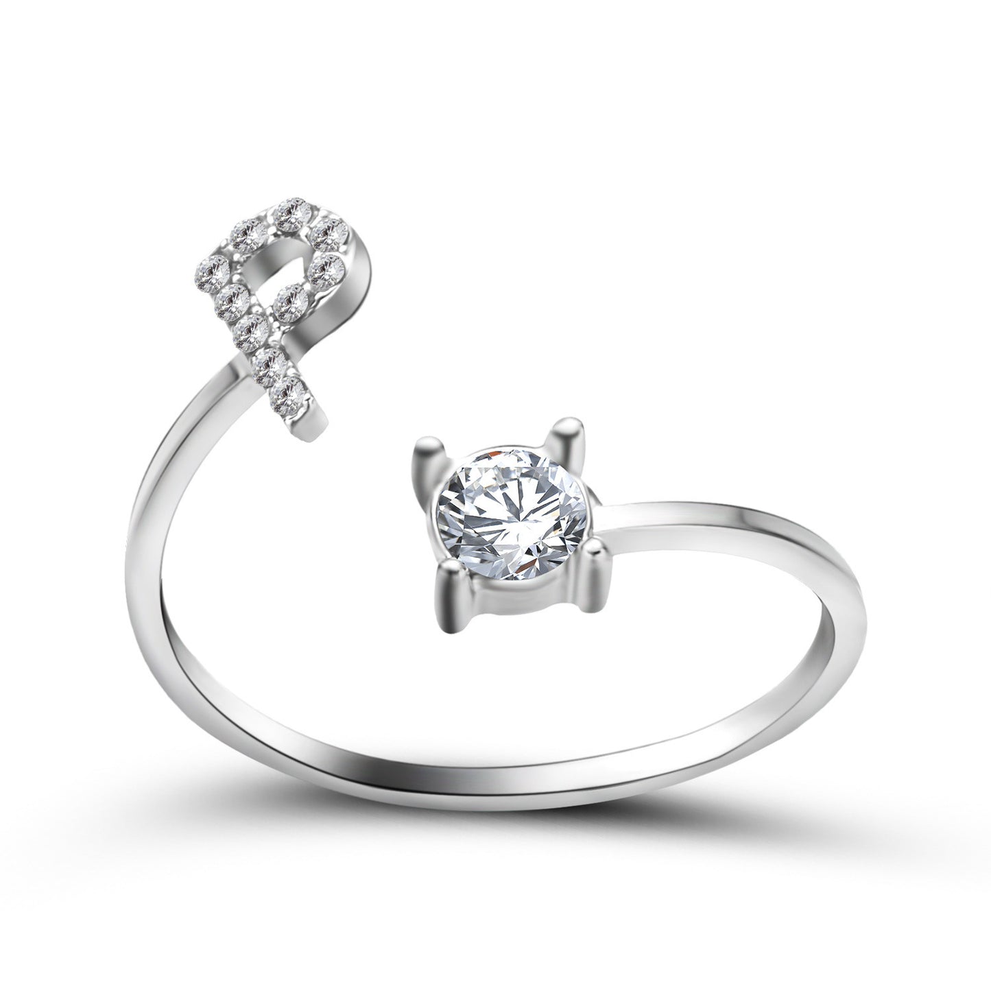 26 Initial Letter Ring: Adjustable New Design for Women's Simple and Elegant Fashion Jewelry