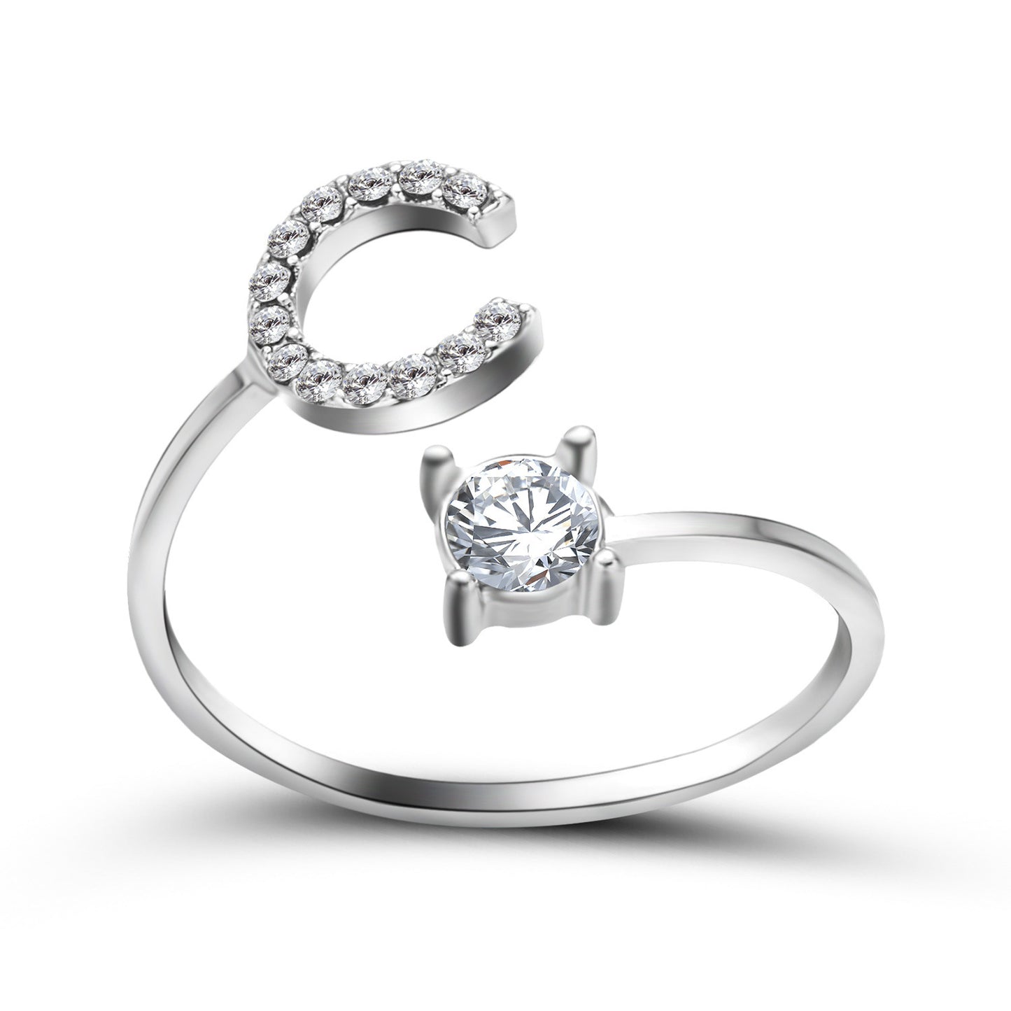 26 Initial Letter Ring: Adjustable New Design for Women's Simple and Elegant Fashion Jewelry