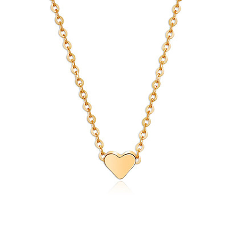 Golden Love: Double-sided Pendant Clavicle Chain Necklace
