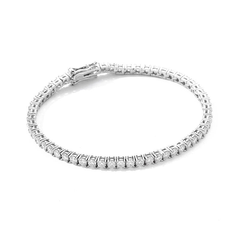 Radiant Brilliance: S925 Sterling Silver Moissanite Tennis Bracelet with 10 Points Sparkle
