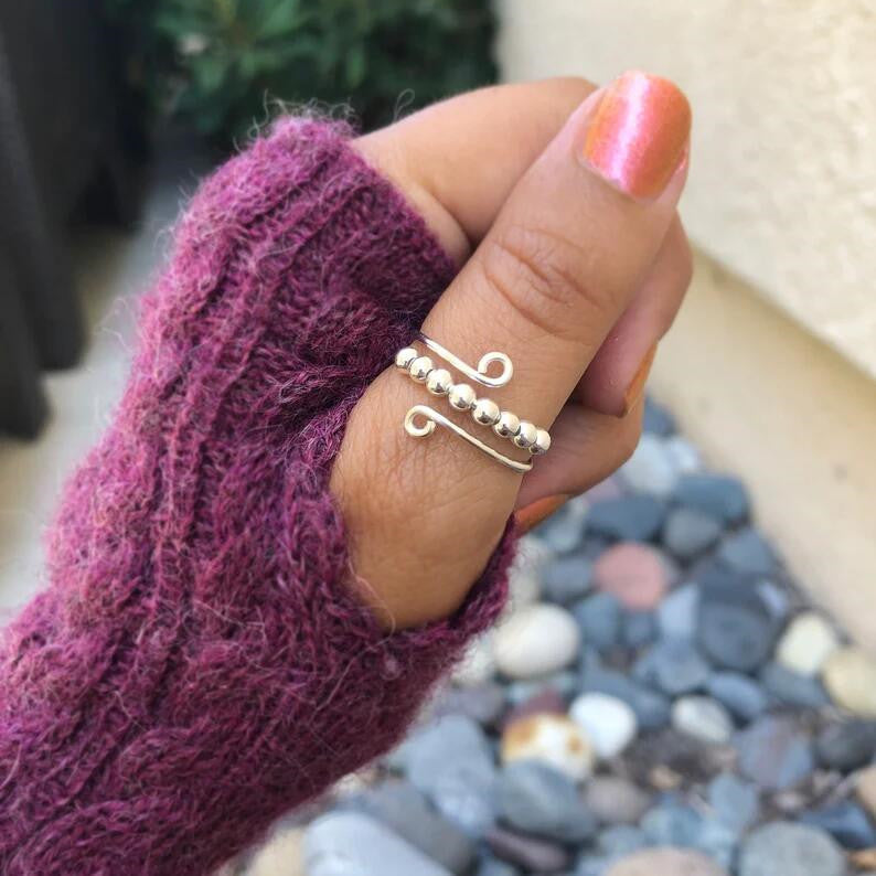 Colorful Beads Anti-Stress Fidget Ring: Free-Spinning Solution for Anxiety
