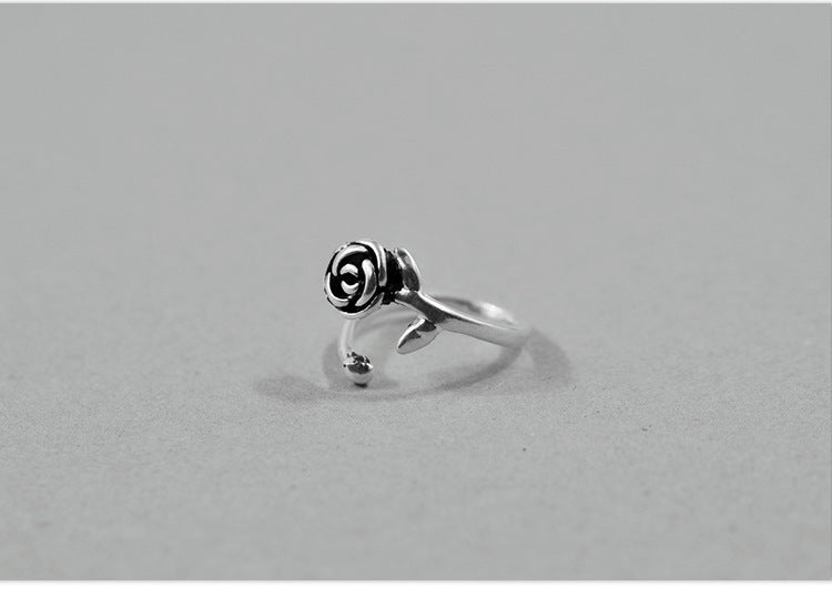 S925 Sterling Silver Vintage Rose Ring