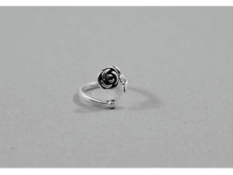S925 Sterling Silver Vintage Rose Ring