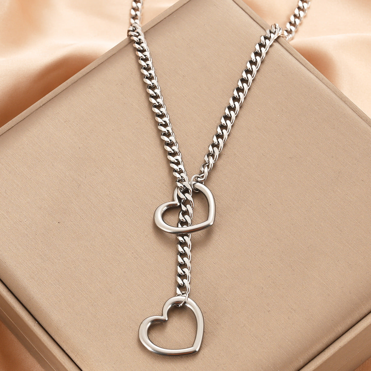 Heartfelt Links: Adjustable Cuban Heart Necklace