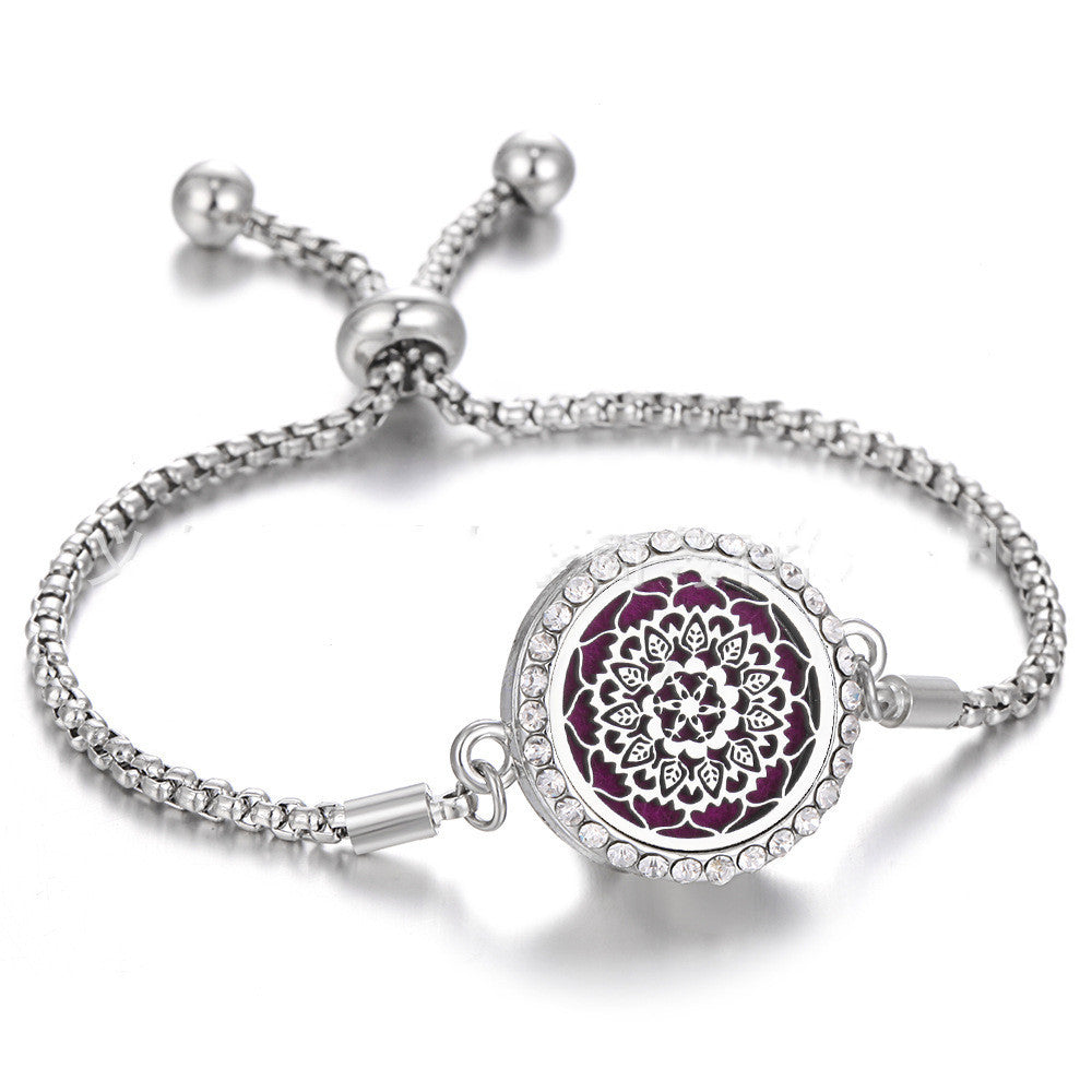 Aura Craft: Hollow Stainless Steel Adjustable Aromatherapy Bracelet