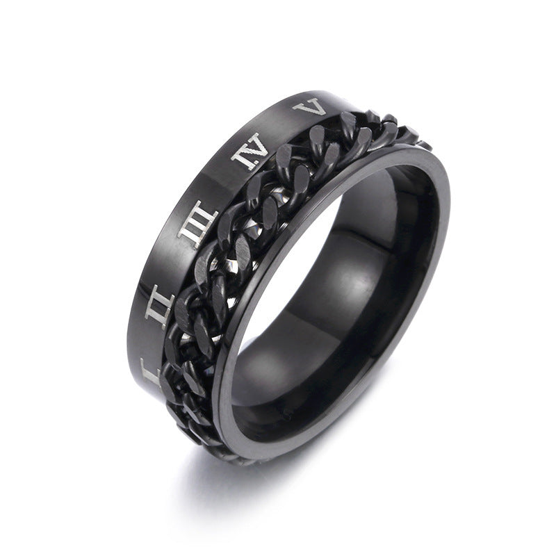 Roman Numeral Rings: Titanium Steel Rings for Men