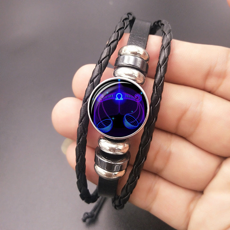 Celestial Weave: Zodiac Constellation Braided Bracelet for Men, Women, and Kids