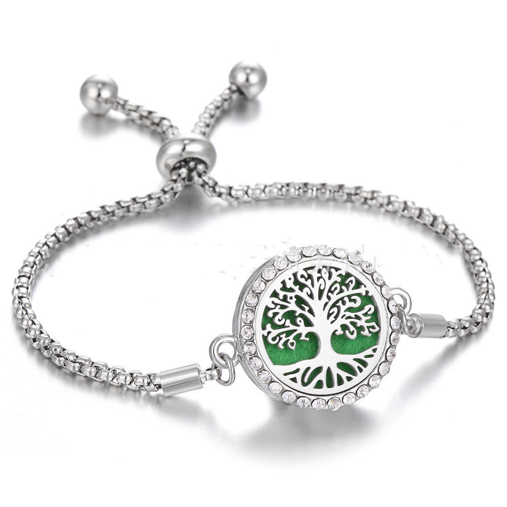 Aura Craft: Hollow Stainless Steel Adjustable Aromatherapy Bracelet