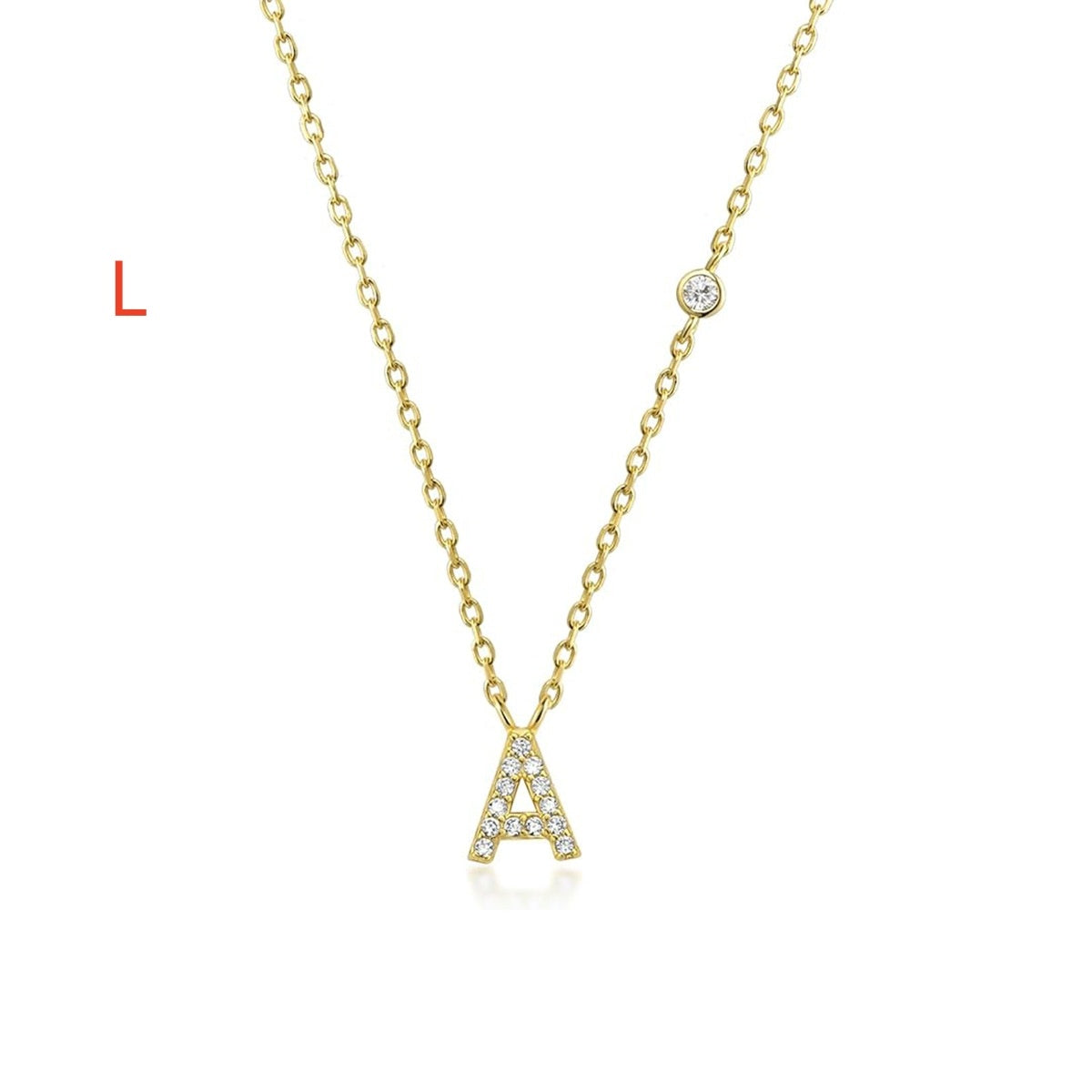 A-Z 26 Letters Luxury Gold/Silver Color Necklace CZ Pendant