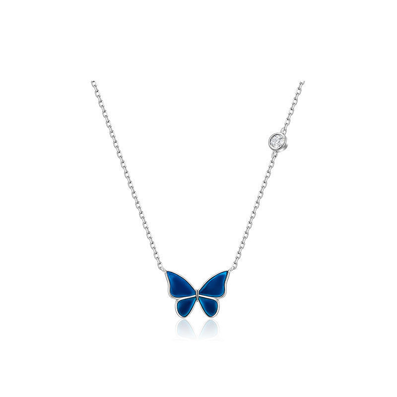 Metamorphosis Majesty: S925 Silver Color-Changing Butterfly Necklace - Fashion Novelty Jewelry