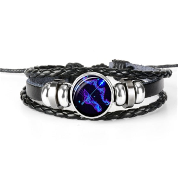 Celestial Weave: Zodiac Constellation Braided Bracelet for Men, Women, and Kids