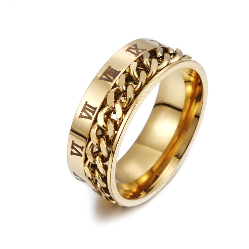Roman Numeral Rings: Titanium Steel Rings for Men