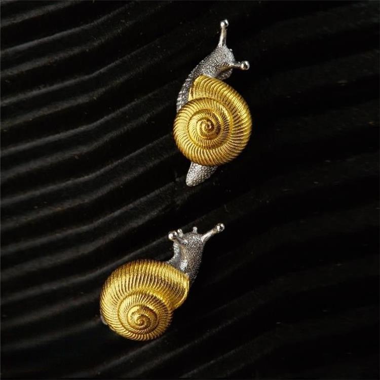 Unique Snail Ear Studs: One-Pair Personality Earrings Set