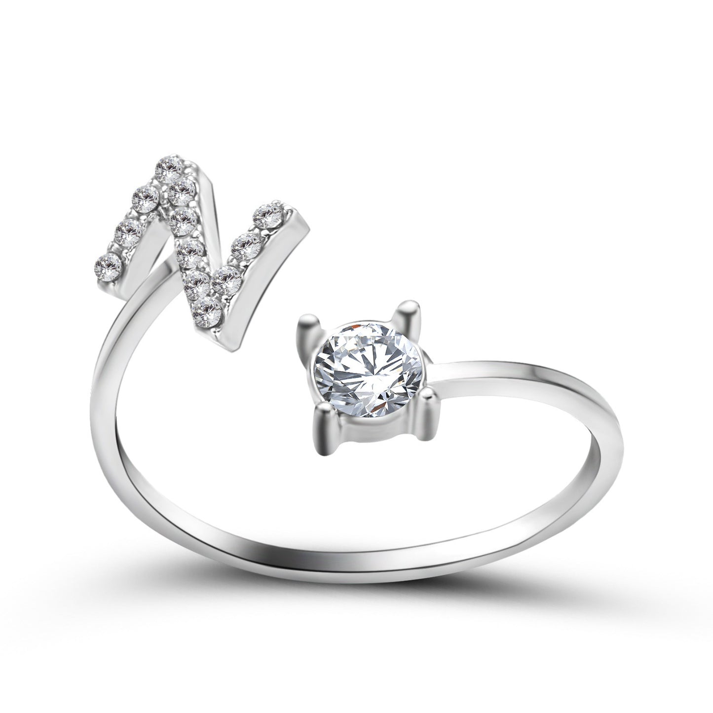 26 Initial Letter Ring: Adjustable New Design for Women's Simple and Elegant Fashion Jewelry