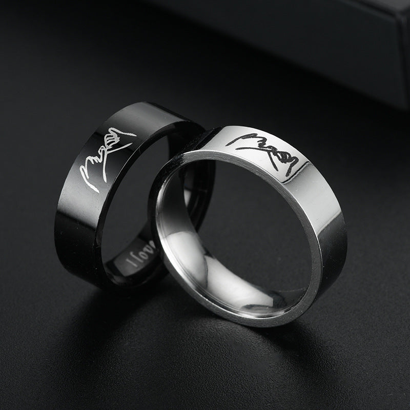 Titanium Steel Duo: A Minimalist Couple's Ring