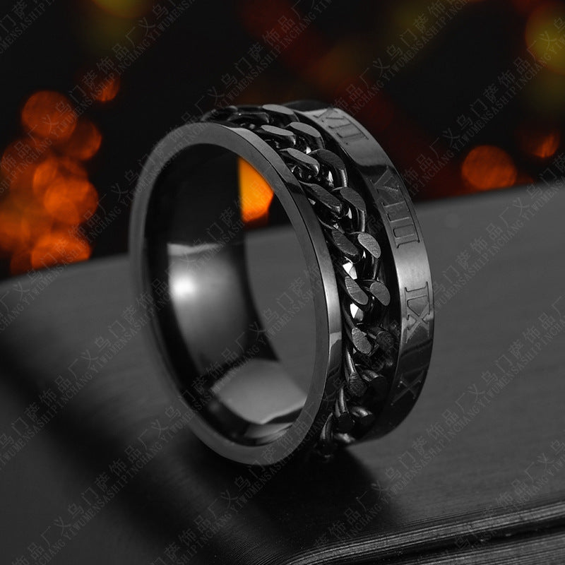 Roman Numeral Rings: Titanium Steel Rings for Men
