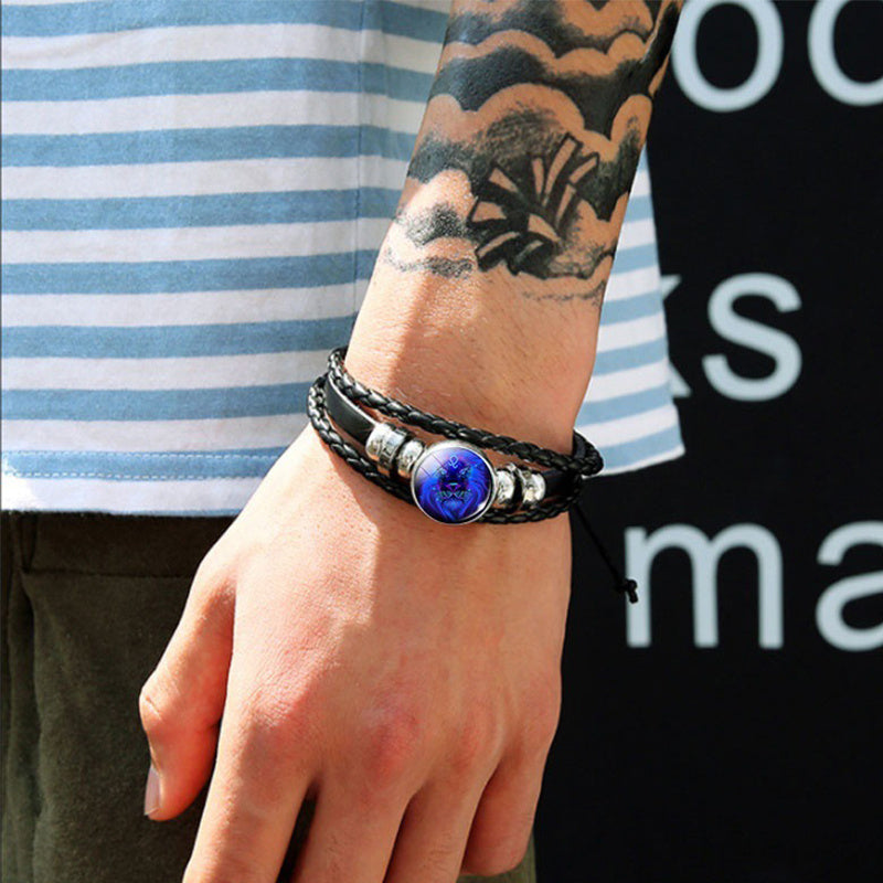 Celestial Weave: Zodiac Constellation Braided Bracelet for Men, Women, and Kids