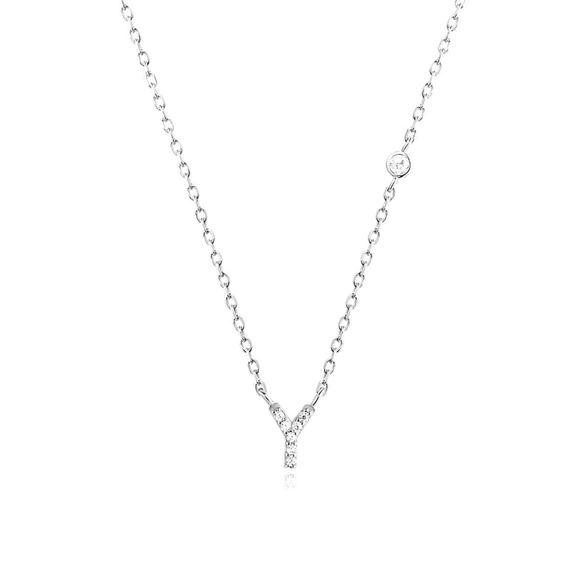 A-Z 26 Letters Luxury Gold/Silver Color Necklace CZ Pendant