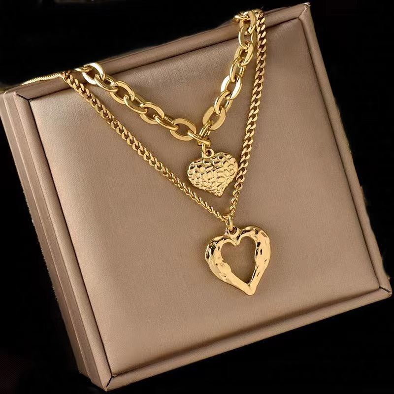 Angelic Affection: Women's Titanium Steel Angel Wings Love Necklace