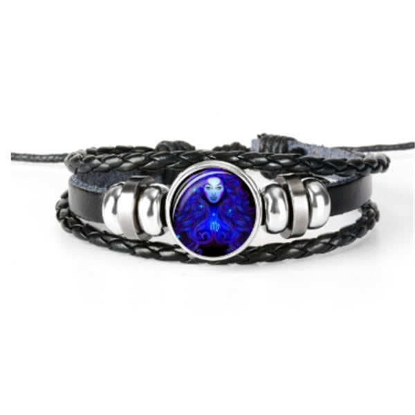 Celestial Weave: Zodiac Constellation Braided Bracelet for Men, Women, and Kids