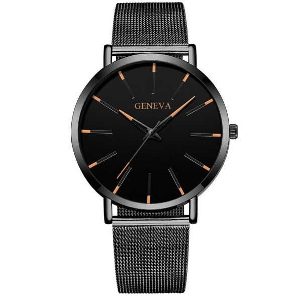 Mesh Majesty: Quartz Watch with Mesh Strap