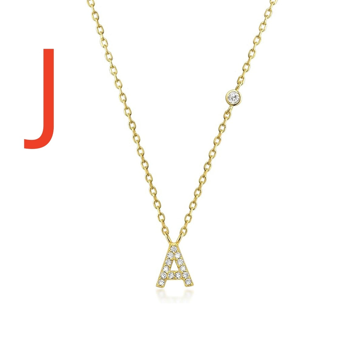 A-Z 26 Letters Luxury Gold/Silver Color Necklace CZ Pendant